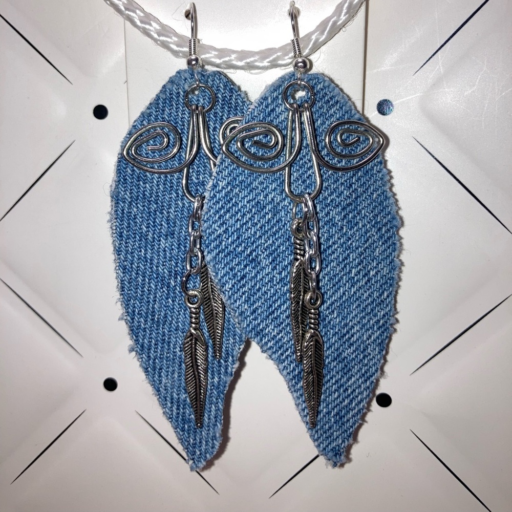 Denim earrings